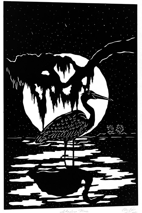 Egret Art by Silhouette Artist Clay Rice
